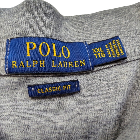 Polo Ralph Lauren Men's Size XXL‎ Gray Long Sleeve Shirt Classic Fit Polo *Spot - Picture 2 of 9